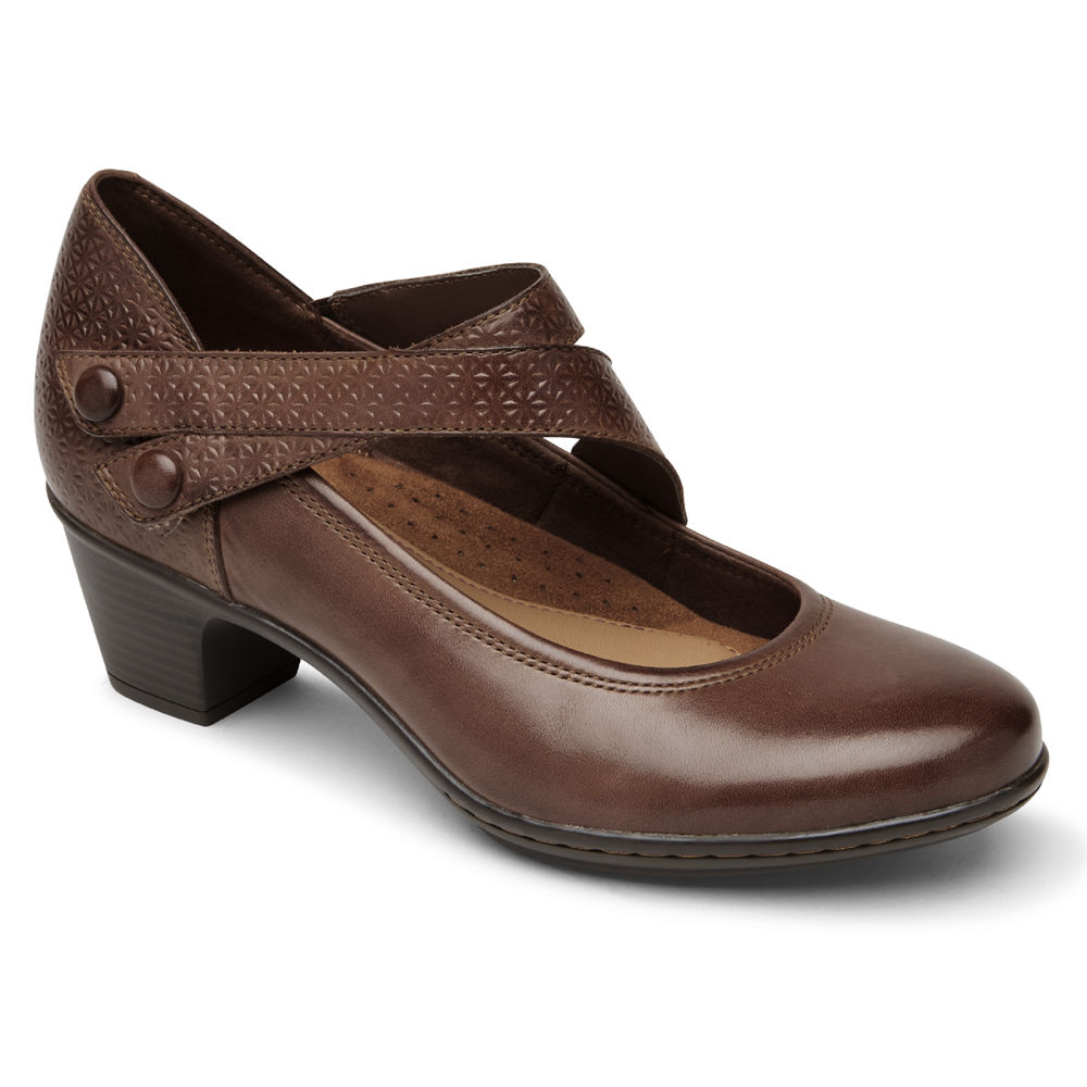 Cunhas Rockport Mulher Marrom - Cobb Hill Kailyn Asymmetrical Mary Jane - 83294CFGV